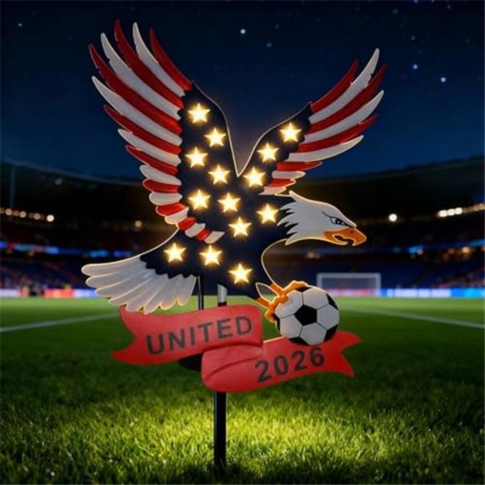 World Cup Solar Eagle Soccer Garden Stake